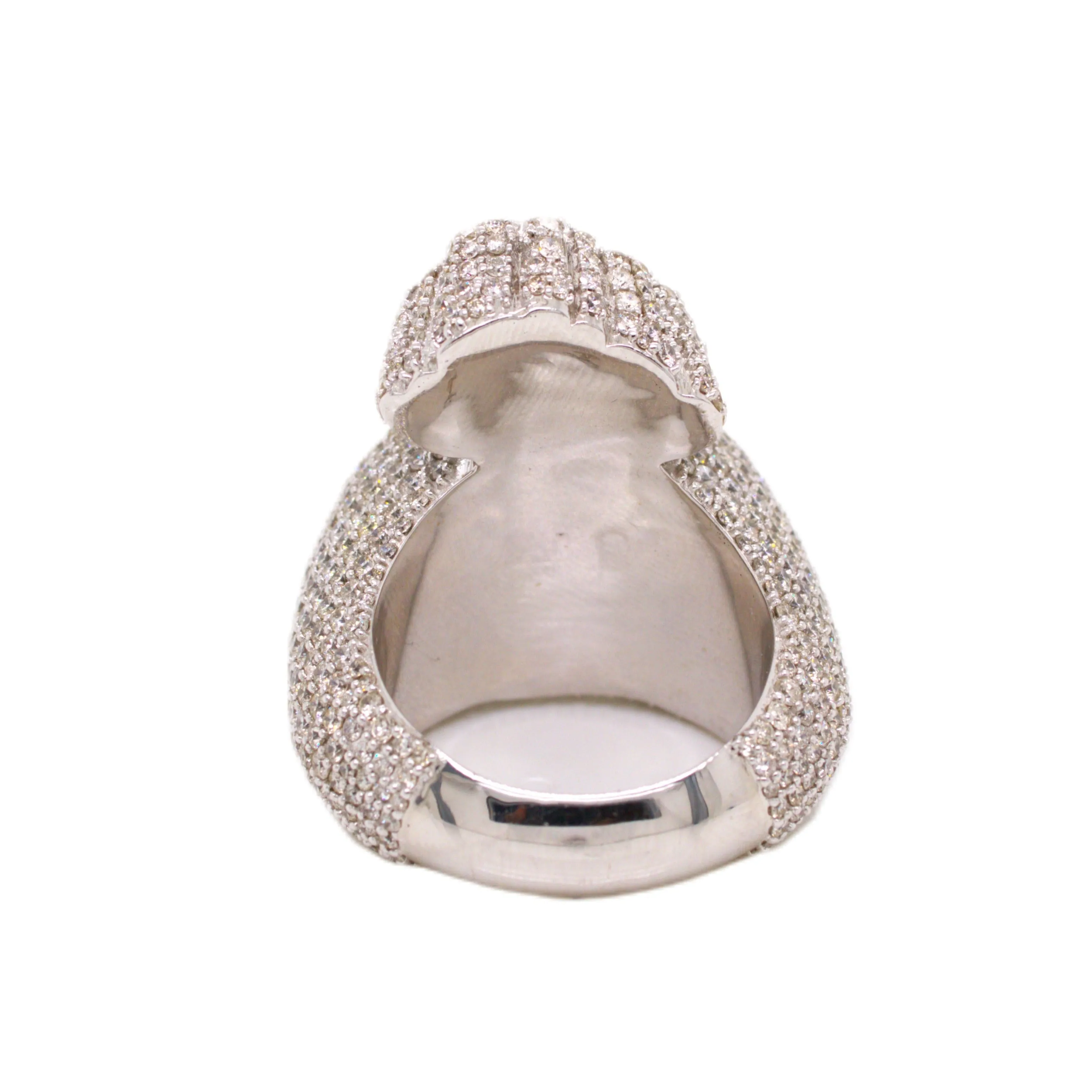 10K White Yellow Gold 32MM 3D Money Bag Ring 9.51CT