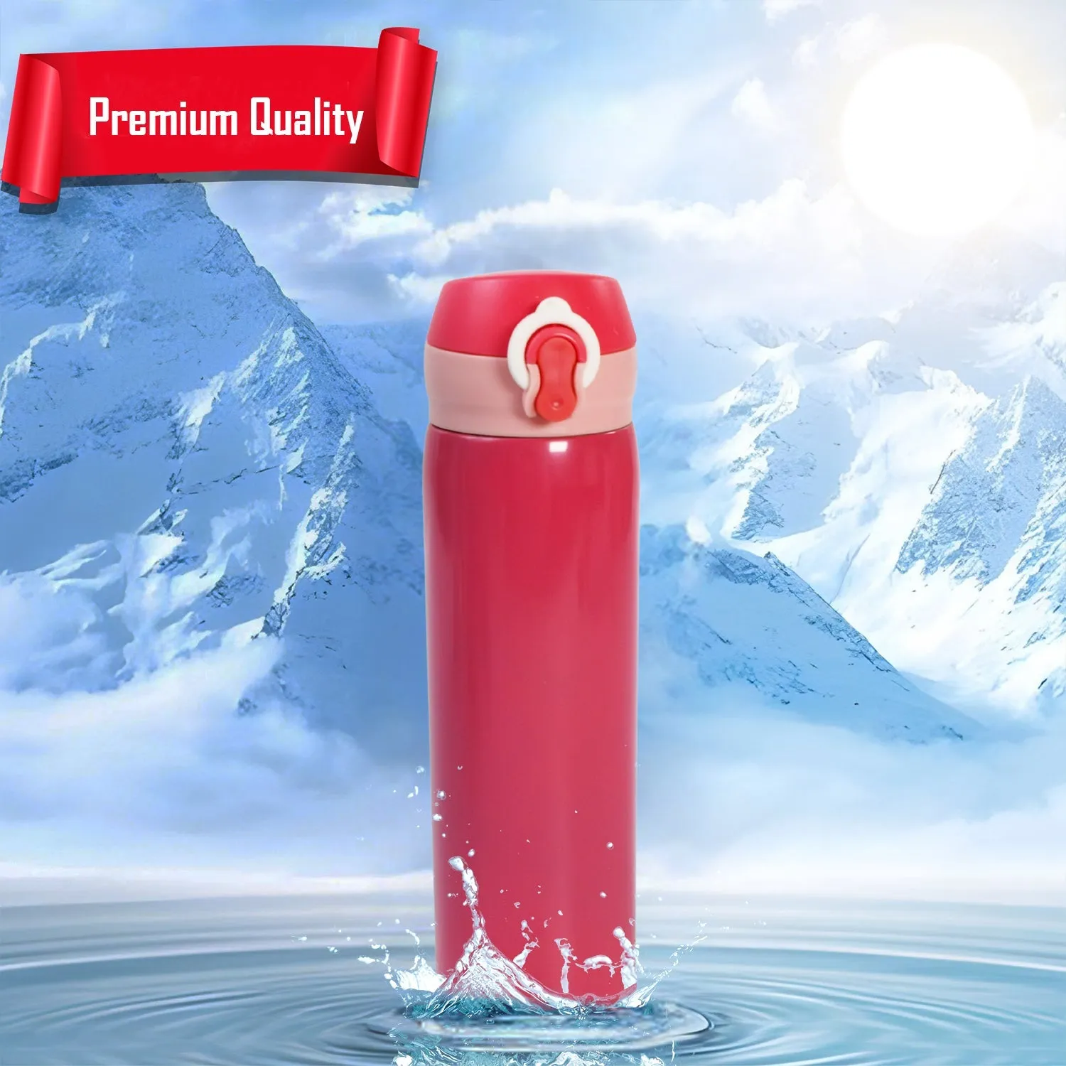 12760 Stainless Steel Water Bottle Leak Proof, Rust Proof, Hot & Cold Drinks, Gym Sipper BPA Free Food Grade Quality, Steel fridge Bottle For office / Gym / School (350 ML Approx)