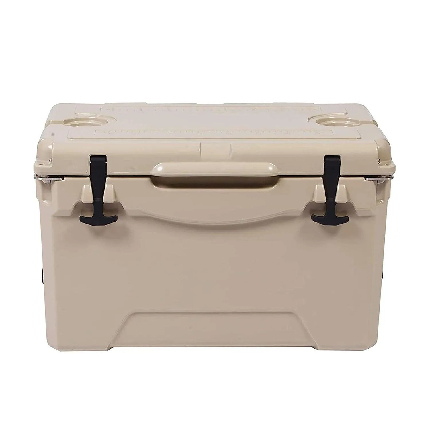 35QT Rotomolded Insulated Ice Cooler 3-5 Days Ice Chest with Built-in Fish Ruler, Bottle Opener, Cup Holder