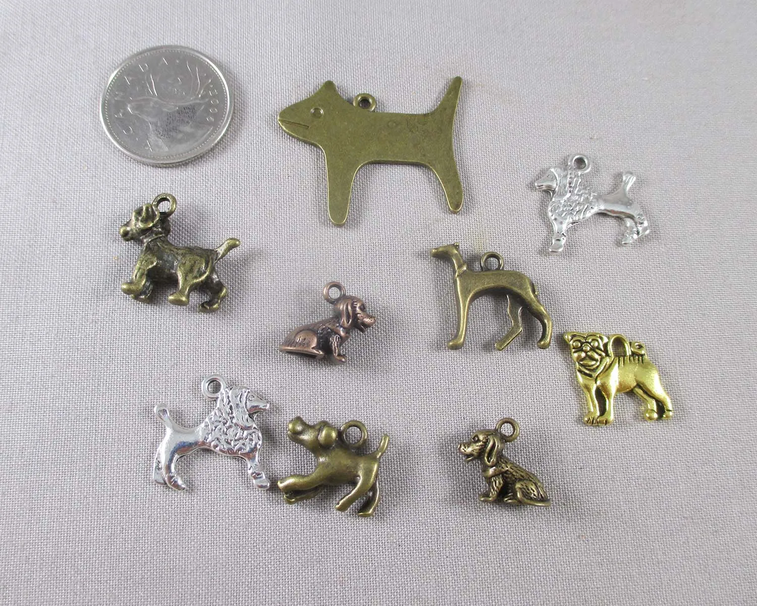 50% OFF!! Dog Charms Mixed Shape/Color 8pcs (0156)