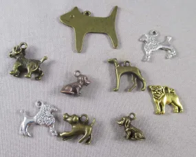 50% OFF!! Dog Charms Mixed Shape/Color 8pcs (0156)