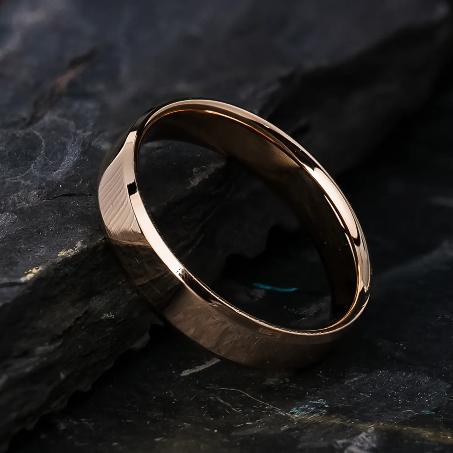 5mm Beveled Gold Ring