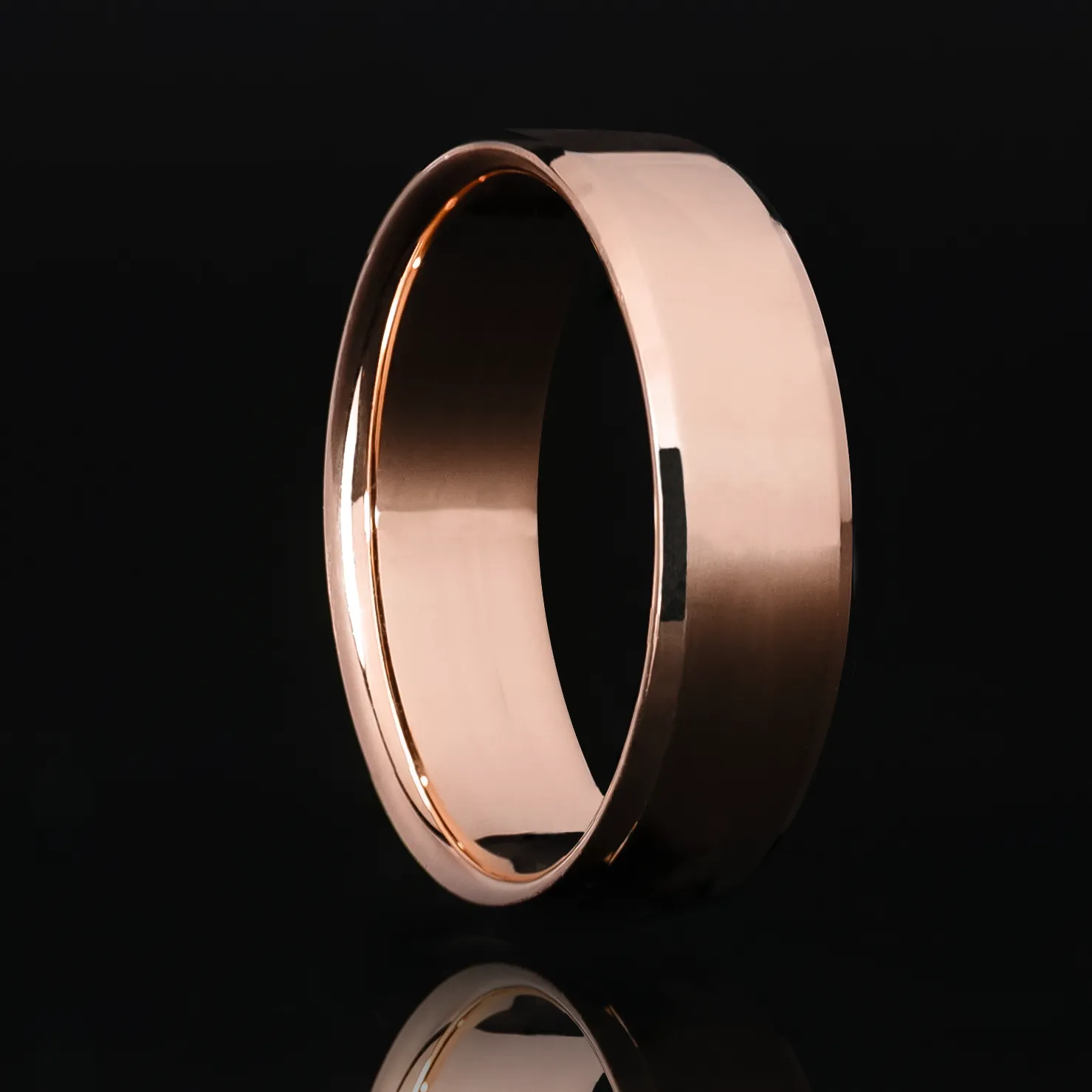 6mm Beveled Gold Ring