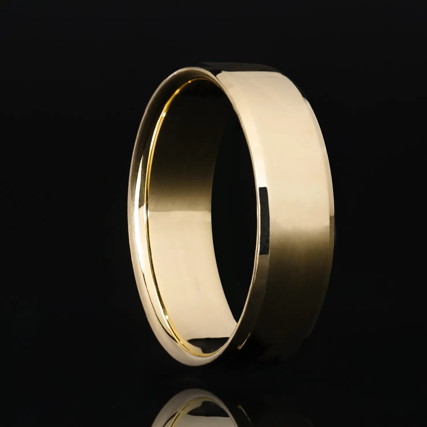 6mm Beveled Gold Ring