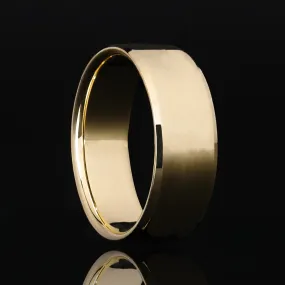 8mm Beveled Gold Ring