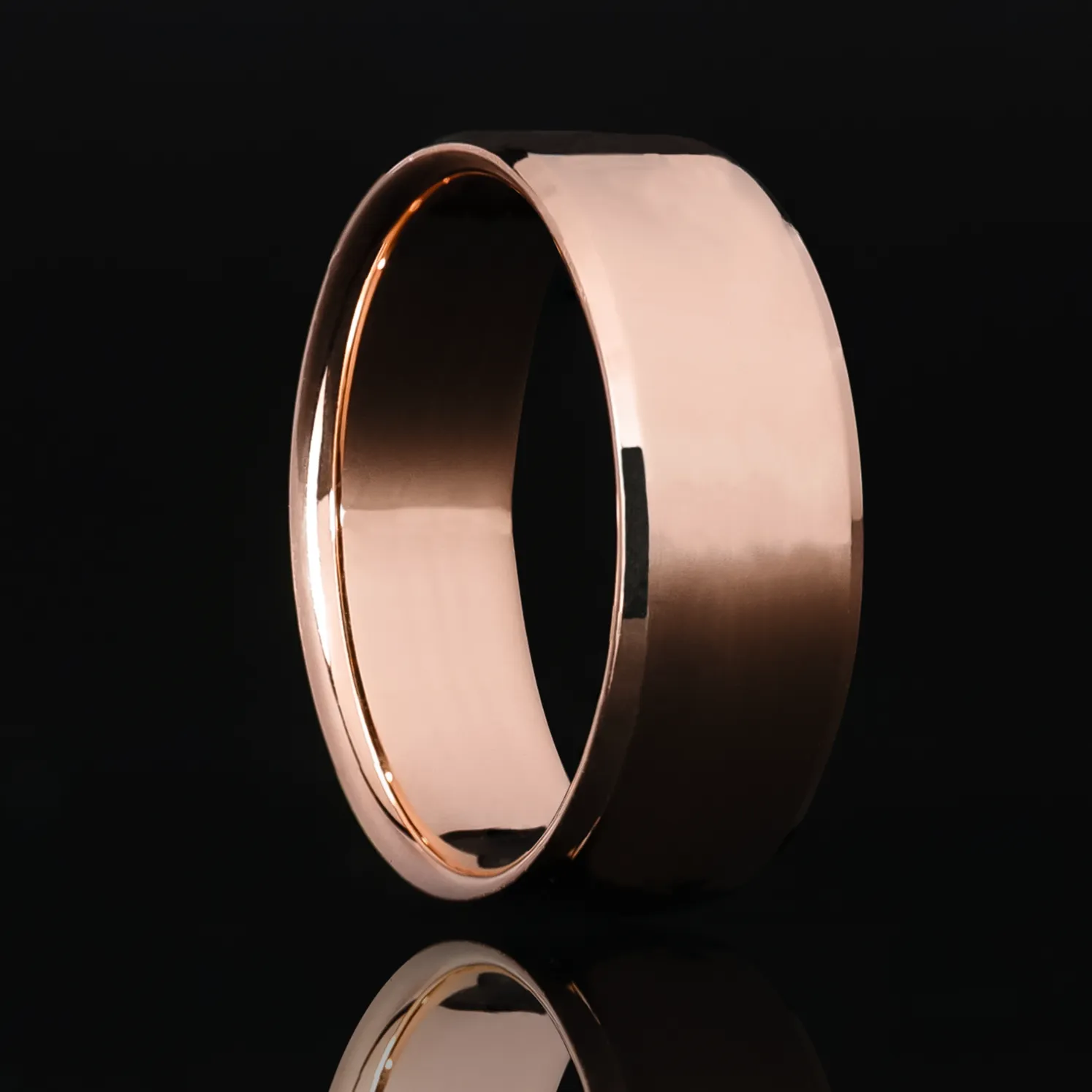 8mm Beveled Gold Ring