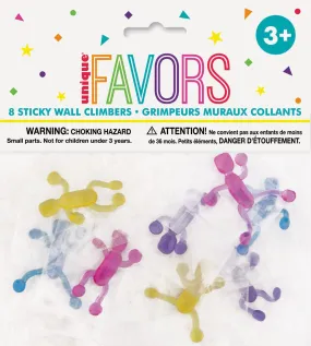 8pk Sticky Wall Climbers Party Favours