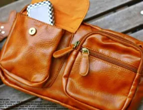 A Leather Brown Messenger Bag