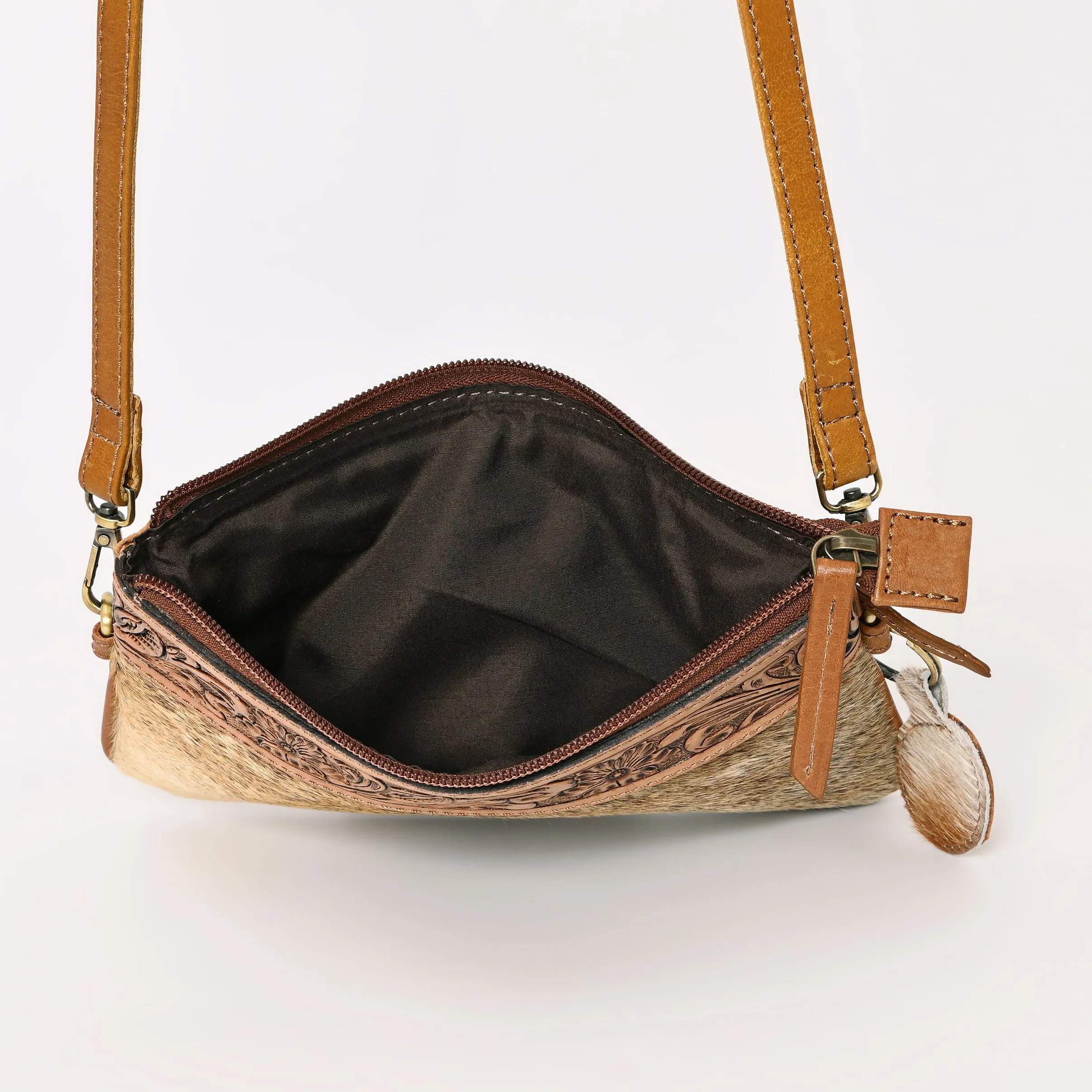 A&A-985  Montana West 100% Genuine Hair-On Cowhide Leather  Crossbody