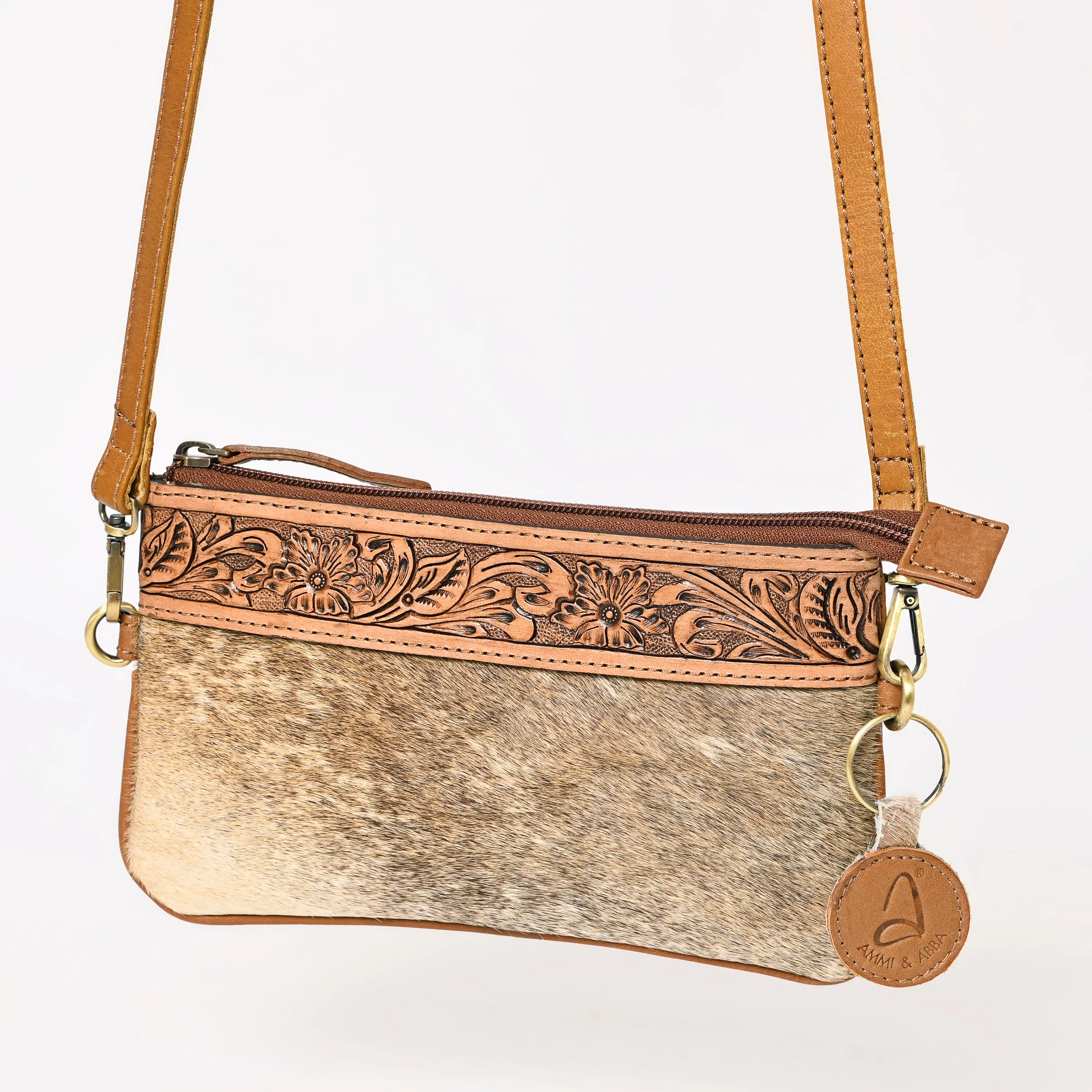 A&A-985  Montana West 100% Genuine Hair-On Cowhide Leather  Crossbody