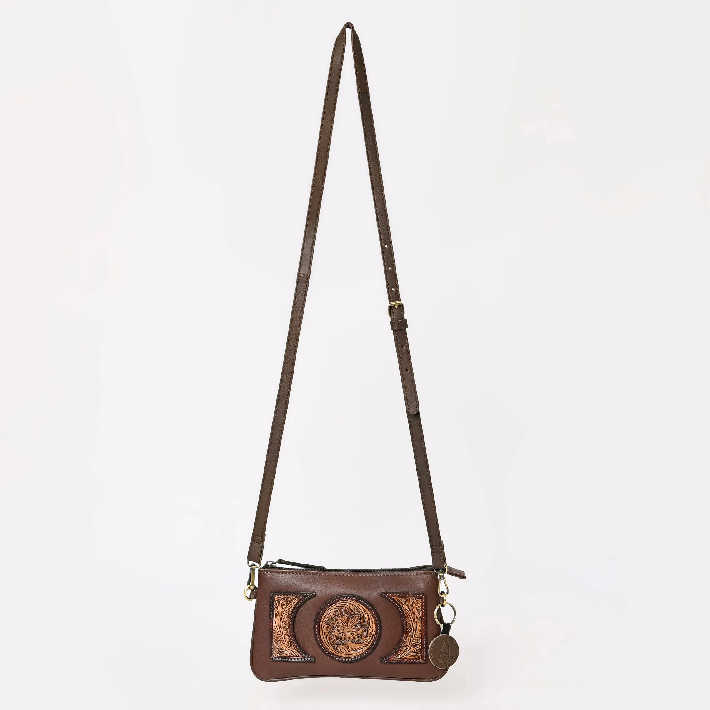 A&A-987  Montana West 100% Genuine Oily Calf Leather  Crossbody