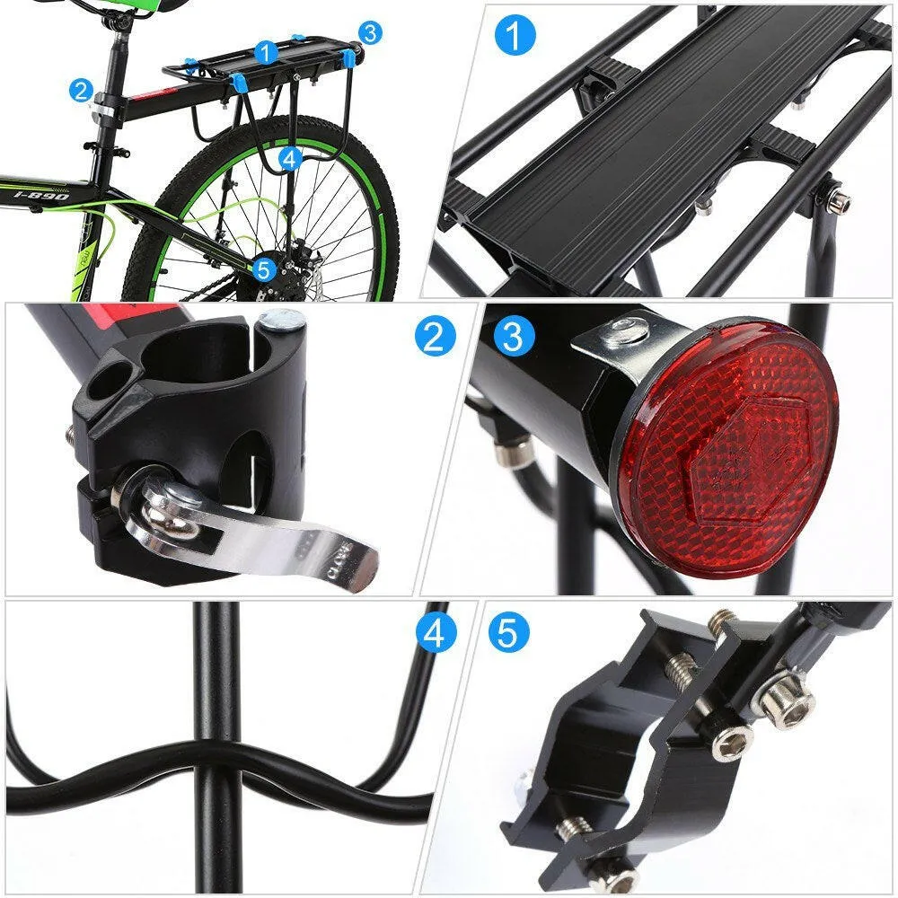 Adjustable Bike Cargo Rack Aluminum Alloy Mountain Bike Bicycle Rear Rack Bicycle Pannier Luggage Carrier Rack