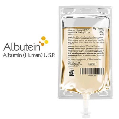 Albutein 25% Albumin (Human) Flexbag IV Bag Solution 100 mL x 5/Box (RX)