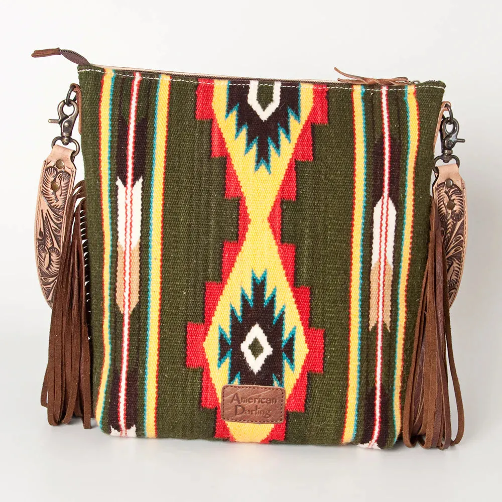 American Darling Tooled Green Aztec Bag