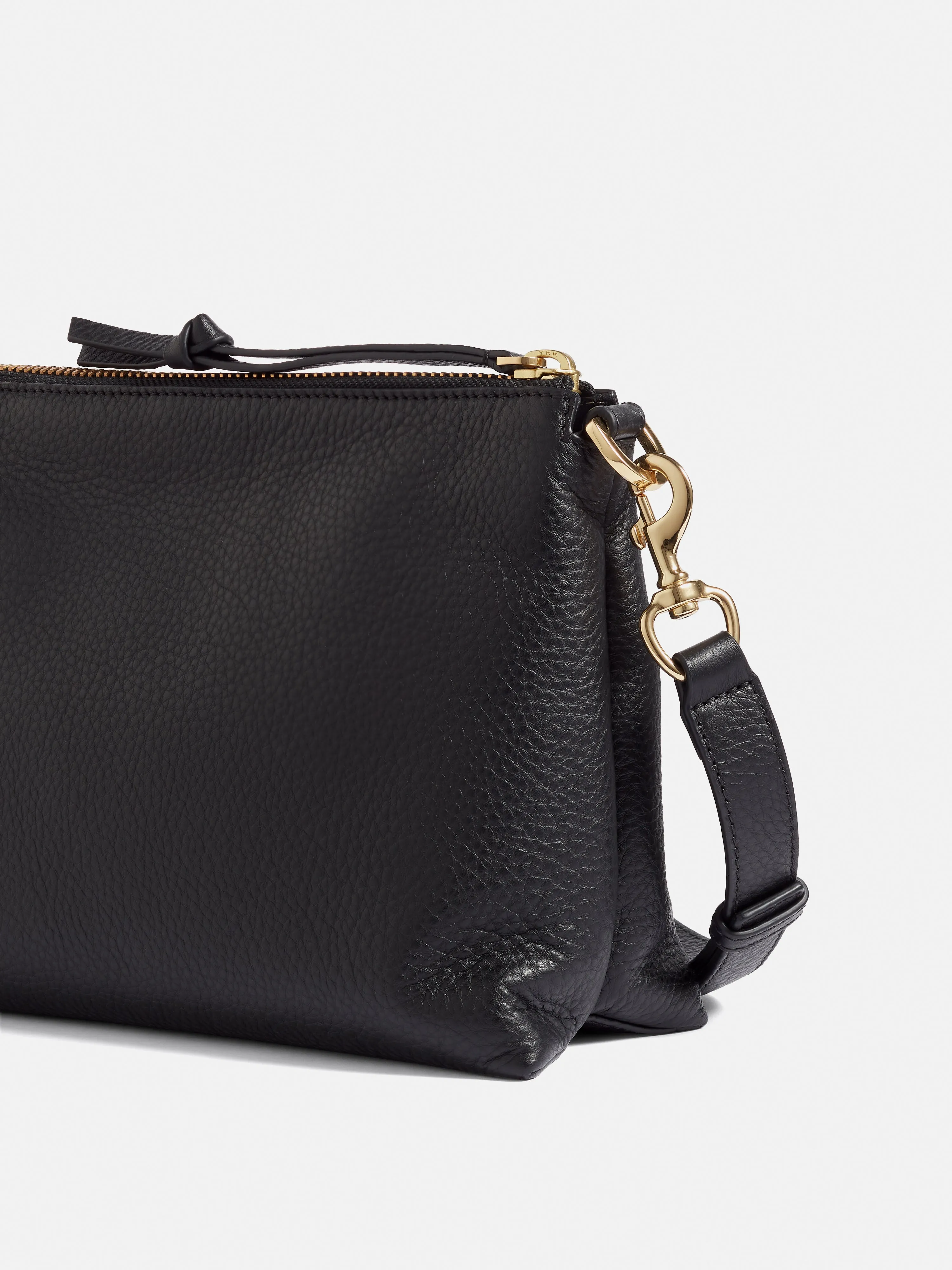 Ava Pebble Leather Crossbody | Black