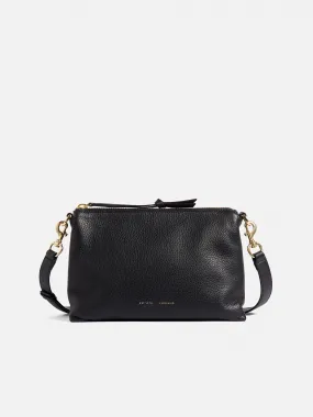 Ava Pebble Leather Crossbody | Black