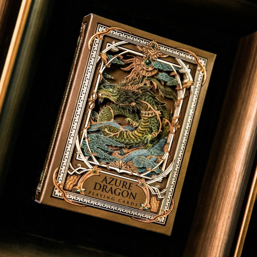 Azure Dragon Playing Cards - Wooden Frame Collector’s Set