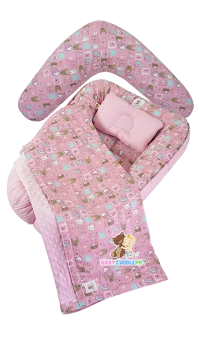 Babycuddleph Mom and Baby Set - Little Bears in Pink