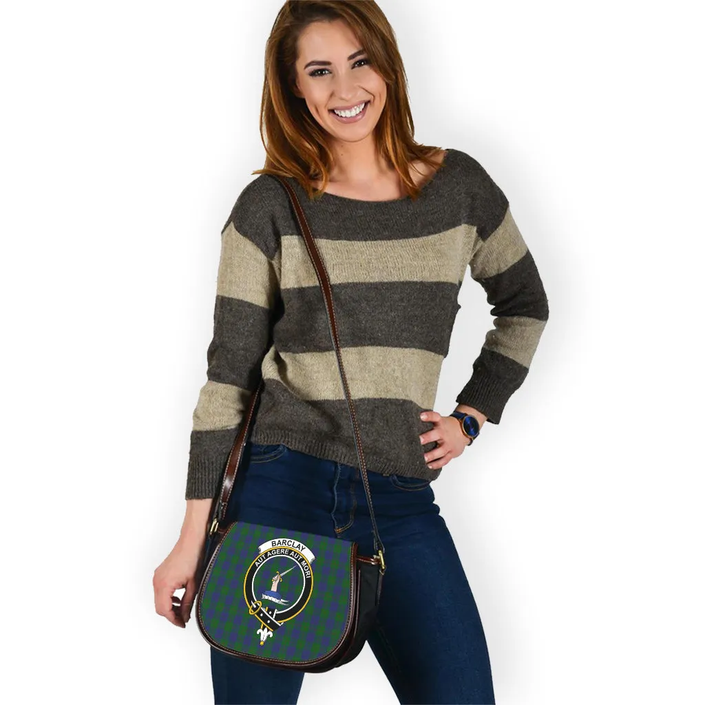 Barclay Tartan Saddle Bag with Family Crest