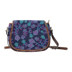 Beaded Blue Nouveau Saddle Bag/Small