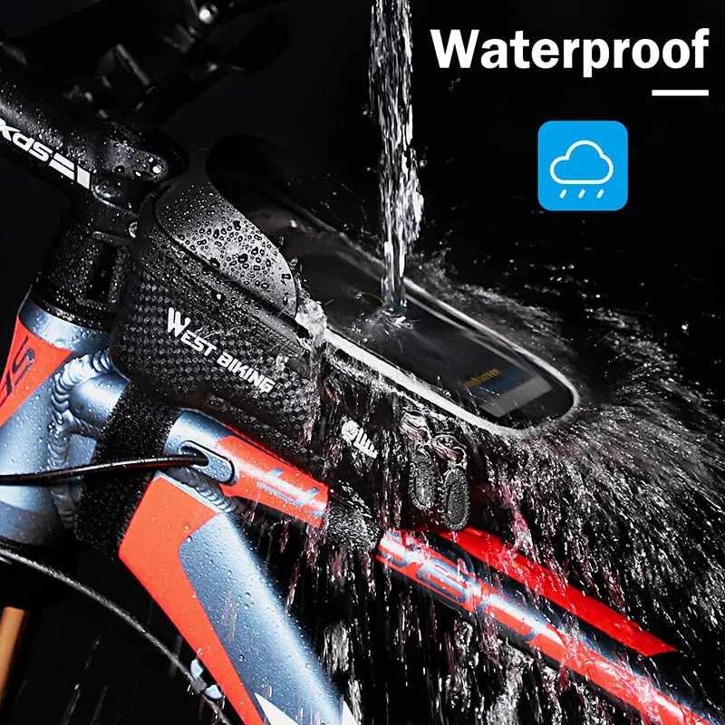 Bicycle Bag Front Frame MTB Bike Bag Waterproof Touch Screen Top Tube 6-7.2 Inch Phone Bag Case Cycling Accessories