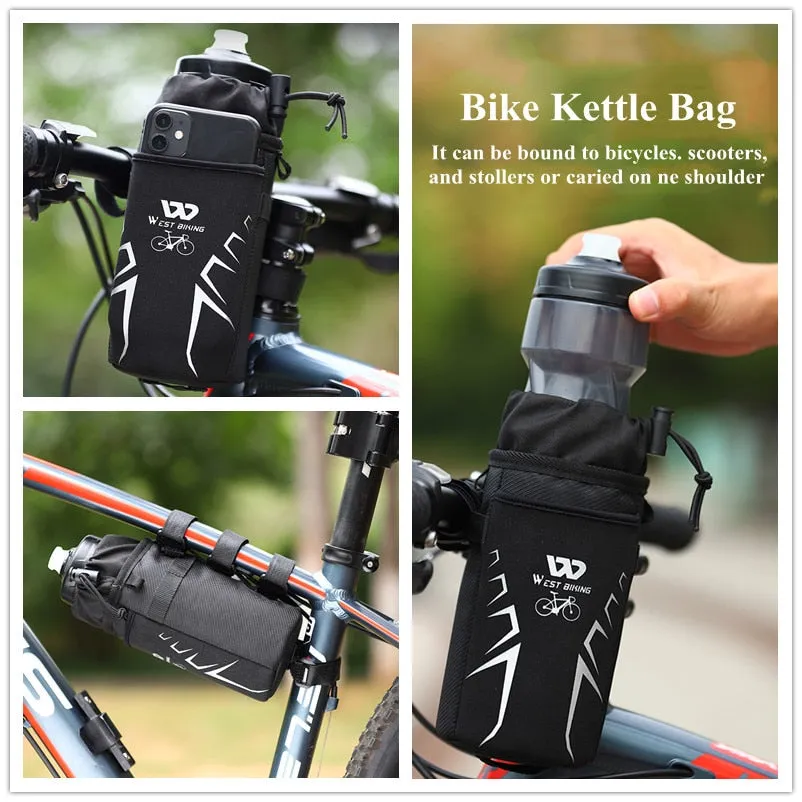 Bicycle Bag Insulated Water Bottle Container Drawstring Kettle Cup Holder Cycling Reflective Portable Bicycle Bag