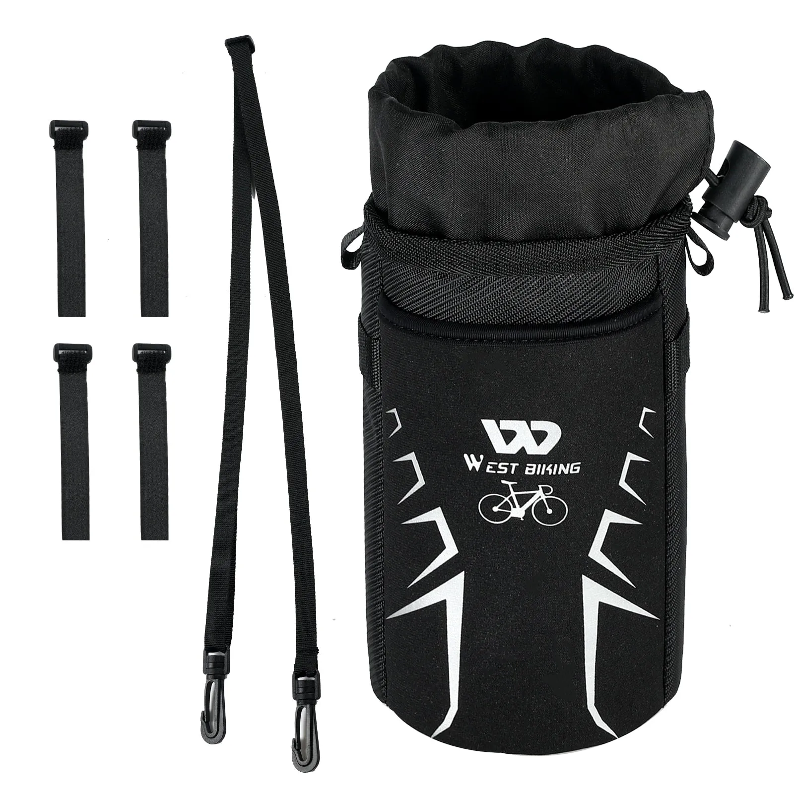 Bicycle Bag Insulated Water Bottle Container Drawstring Kettle Cup Holder Cycling Reflective Portable Bicycle Bag