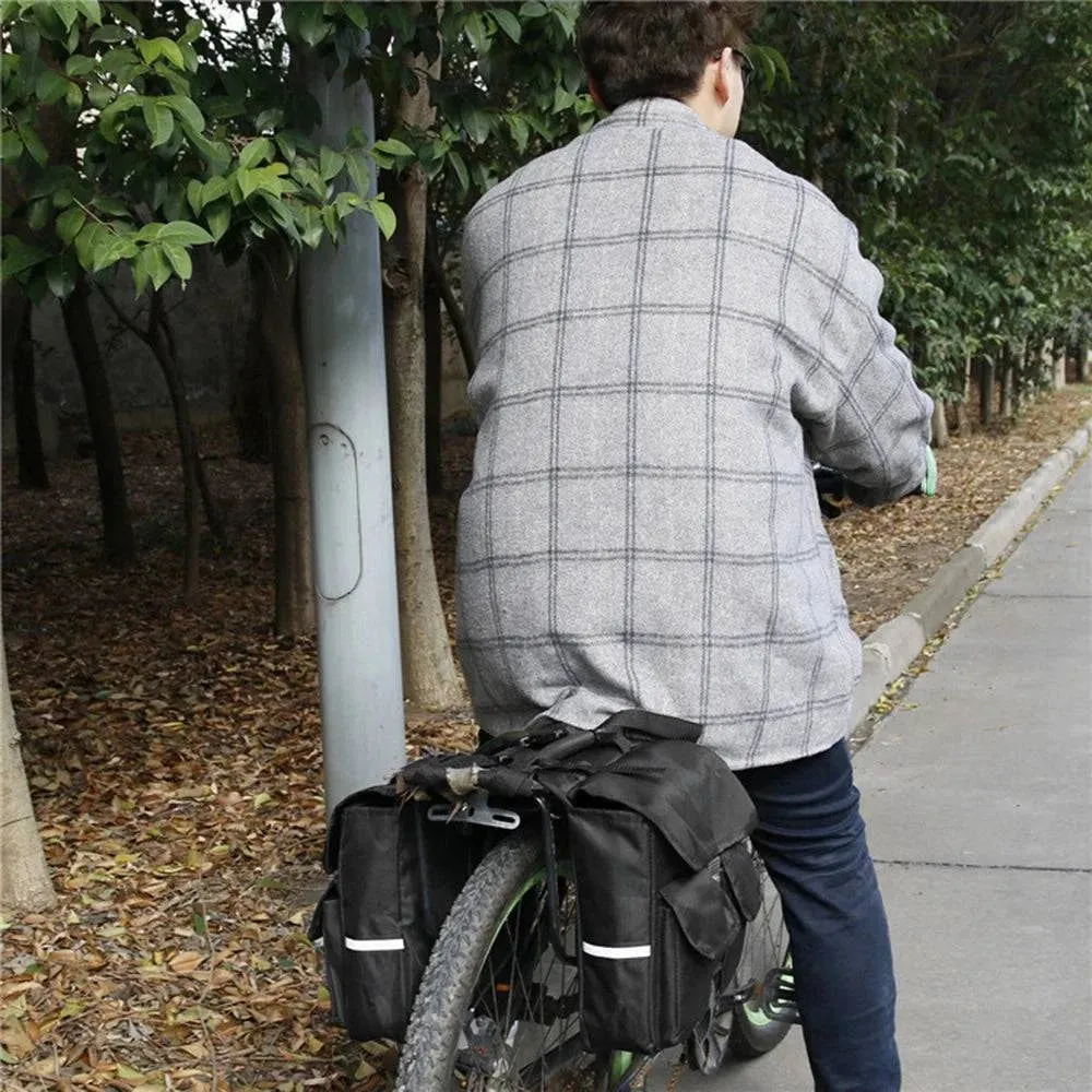 Bicycle Saddle Bag Oxford Cloth Back Pannier Bags Bike Rear Seat Bag Bike Rear Saddle Bag with Reflective Trim