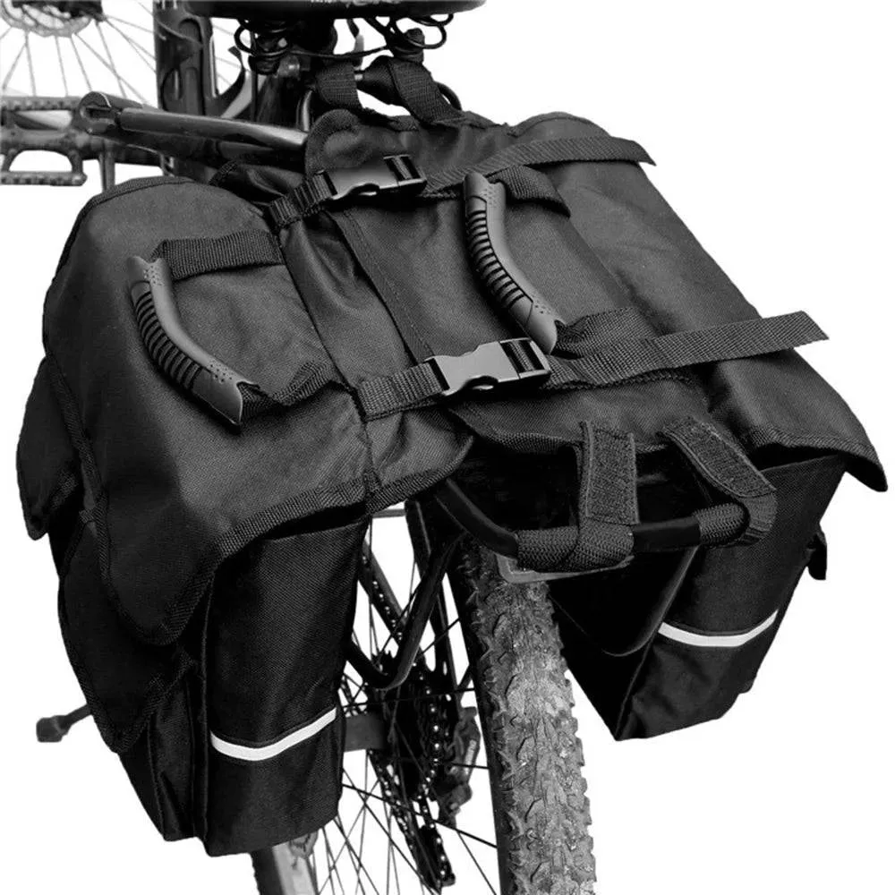 Bicycle Saddle Bag Oxford Cloth Back Pannier Bags Bike Rear Seat Bag Bike Rear Saddle Bag with Reflective Trim