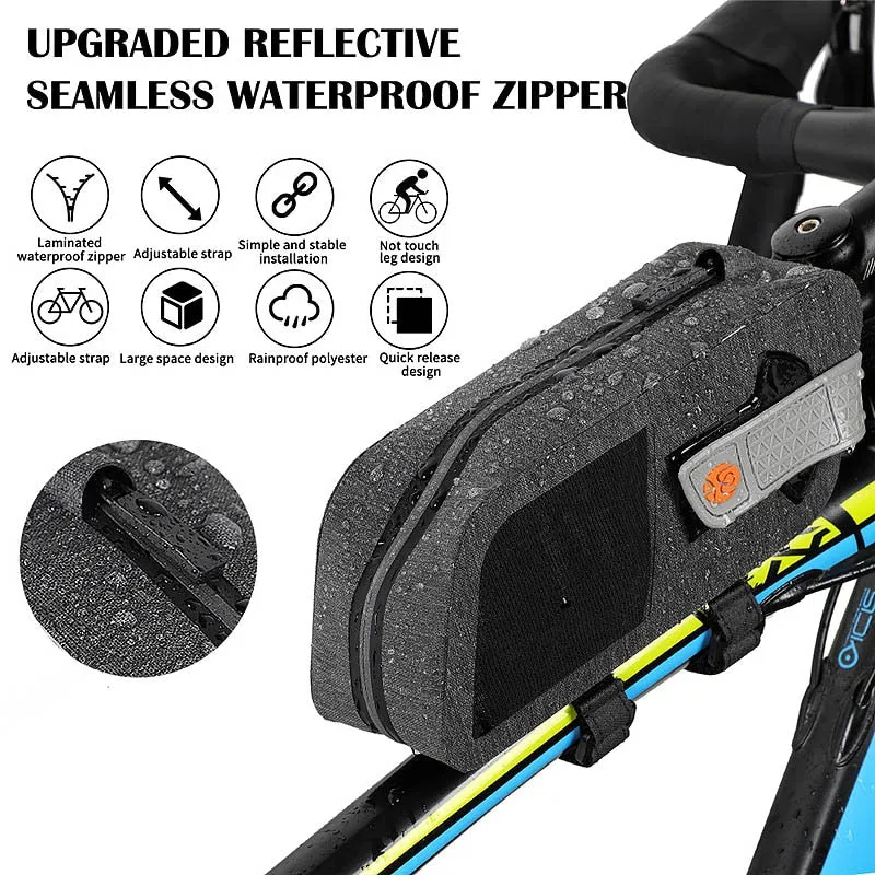 Bike Saddle Bag Rainproof Multifunctional Front Frame MTB Road Bicycle Bag Reflective Pannier Cycling Accessories