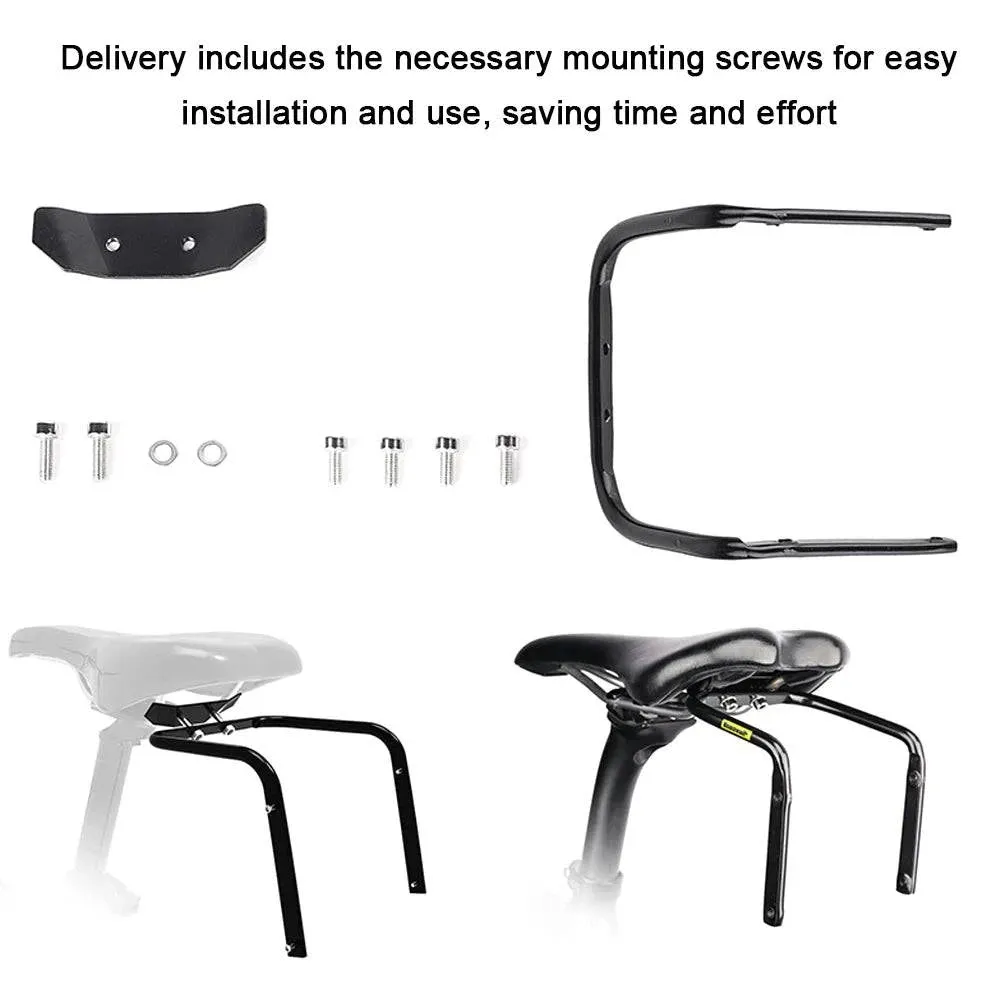 Bike Saddle Bag Stabilizer Bracket Bicycle Tail Bag Mount Rear Rack AntiSway with Bottle Cage Mounting Holes for Bike