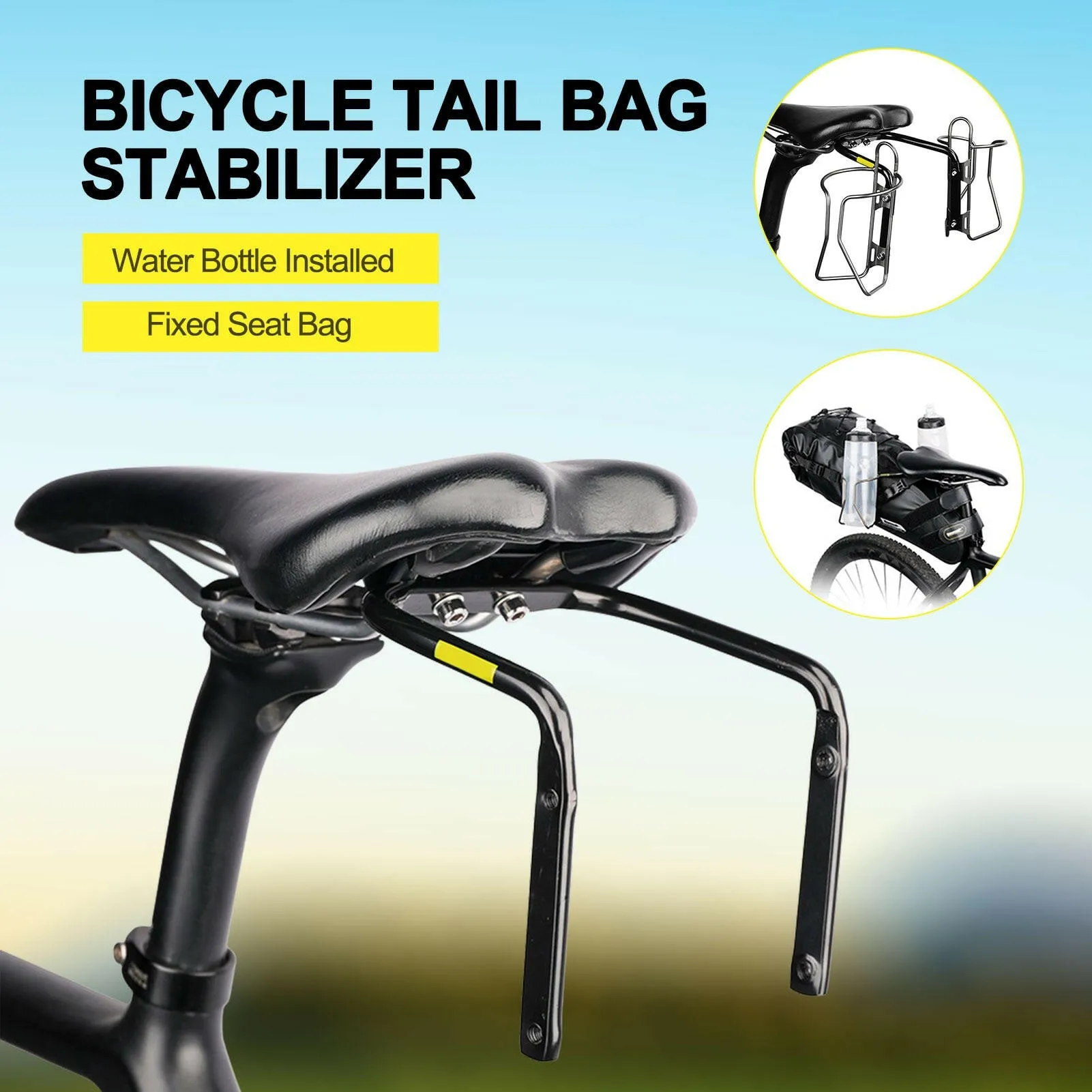 Bike Saddle Bag Stabilizer MTB Road Bike Rear Rack Bag Bracket Stand With Kettle Mounting Hole For Cycling Bicycle Accessories