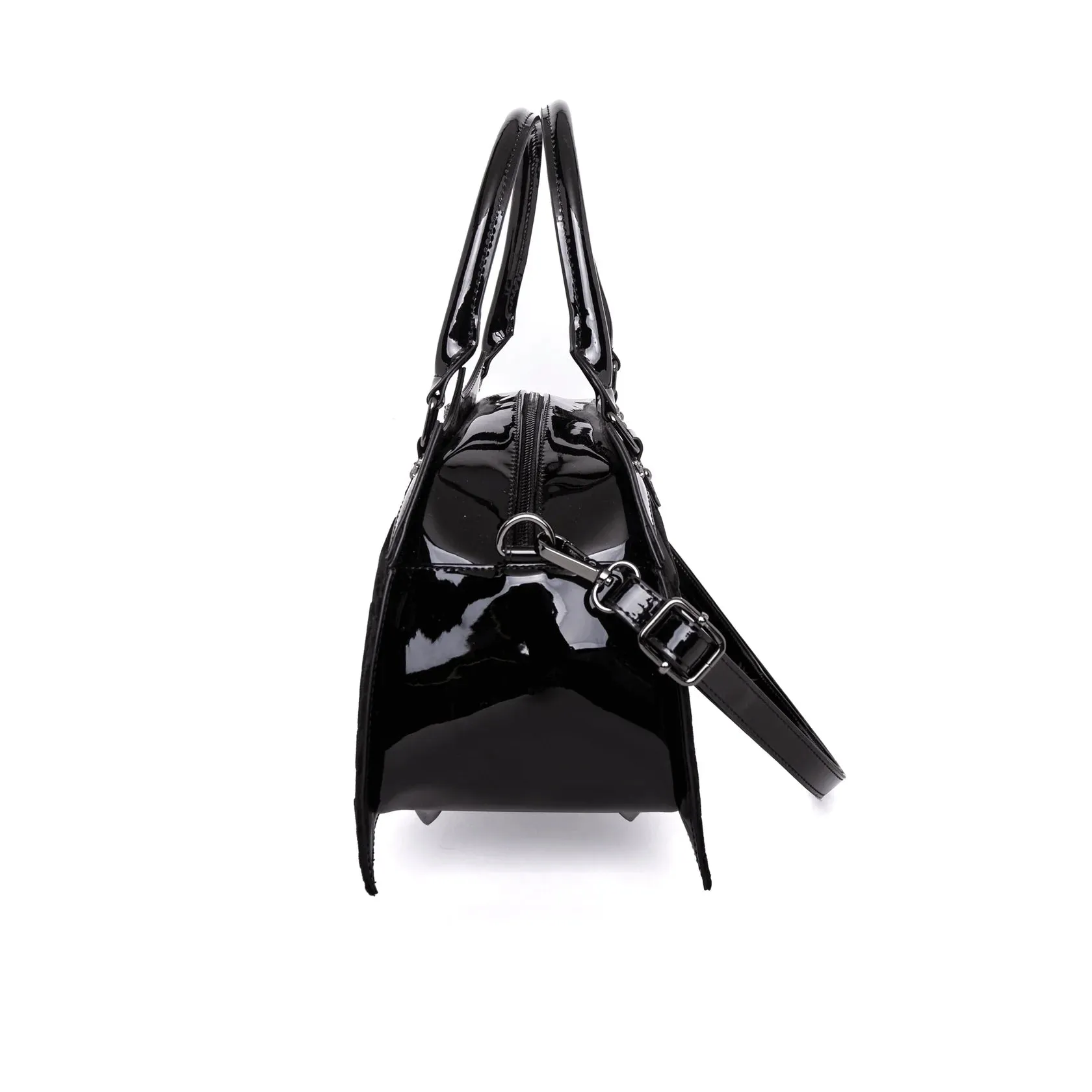 Black Damask Bat Shaped Crossbody Hand Bag