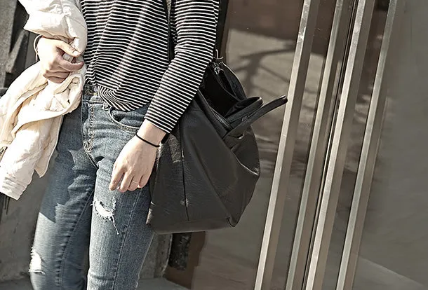 Black Fashion Leather Handbag Work Bag Shoulder Bag Purse For Women