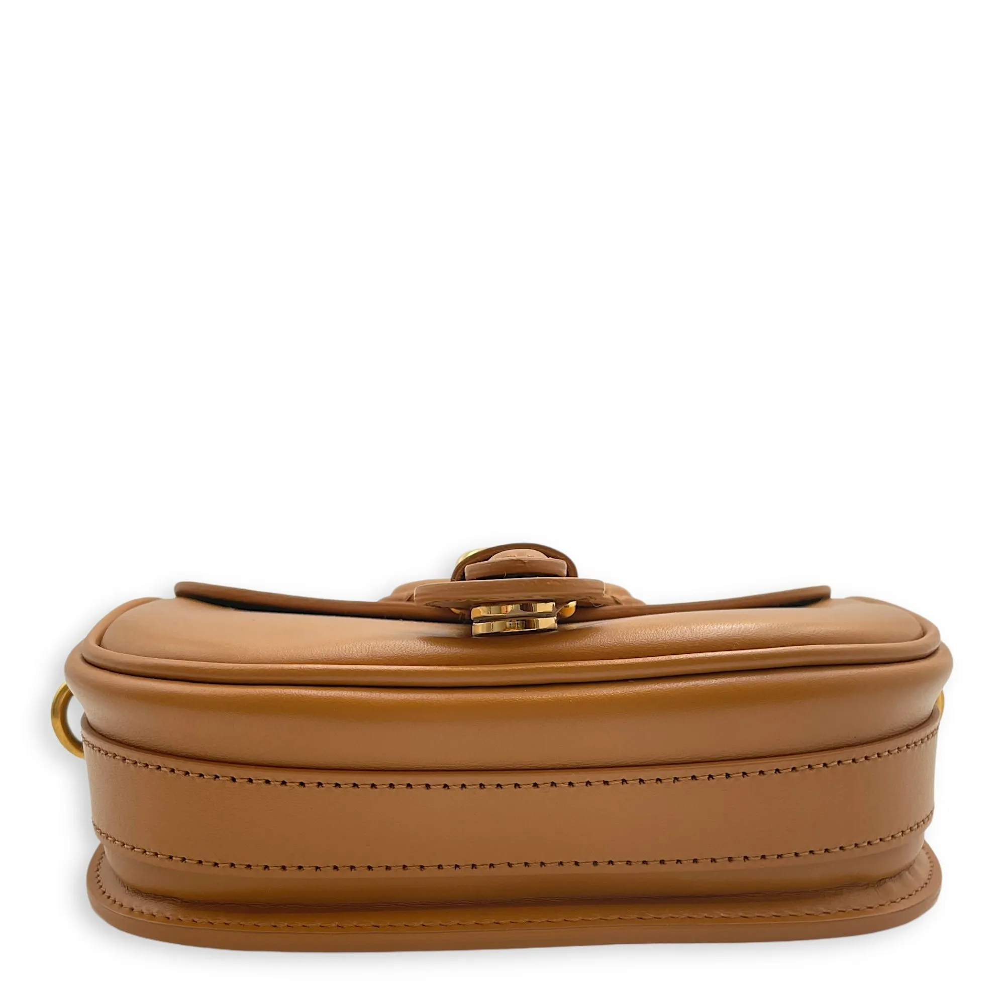 Bobby Small Camel Crossbody Bag in Smooth Calf, Gold hardware