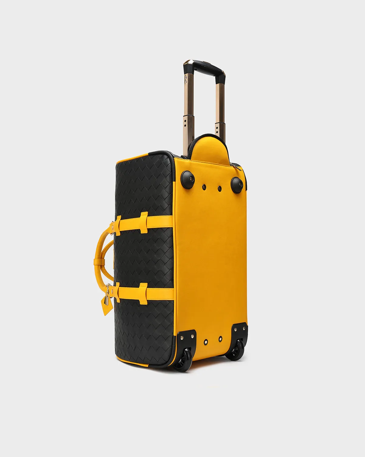 Bodega Rolling Duffle Bag in Black & Mustard