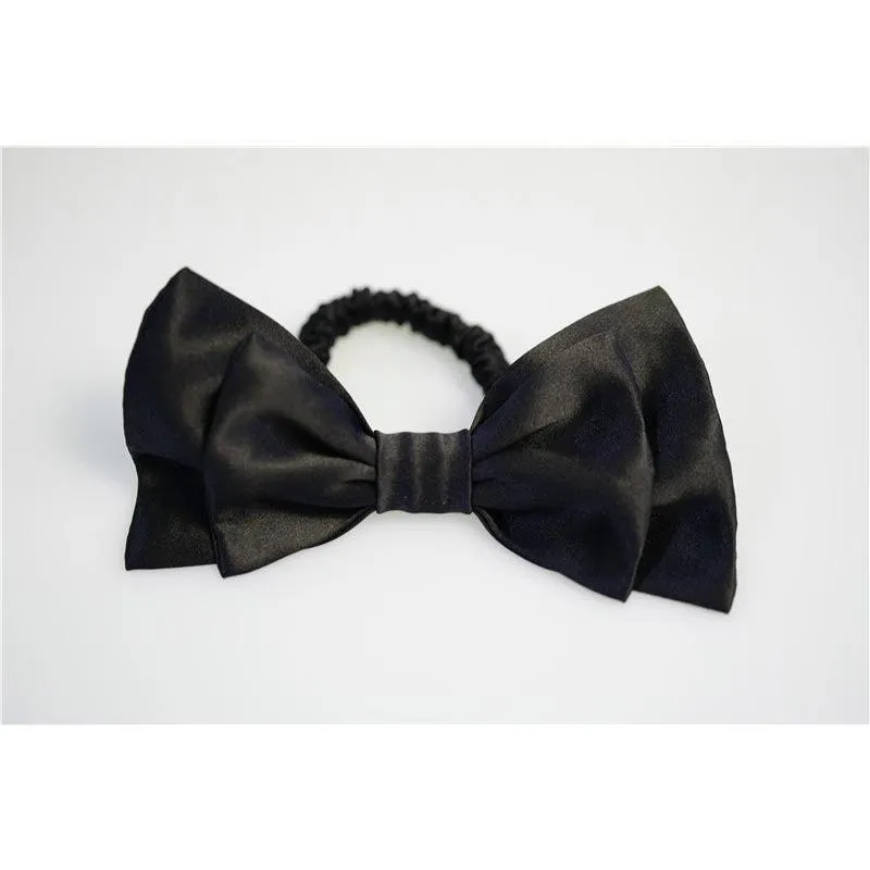 Bow Silk Scrunchies Black