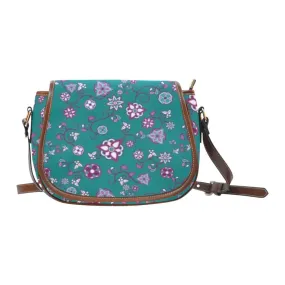 Burgundy Bloom Saddle Bag/Large