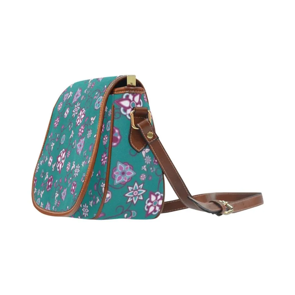 Burgundy Bloom Saddle Bag/Large