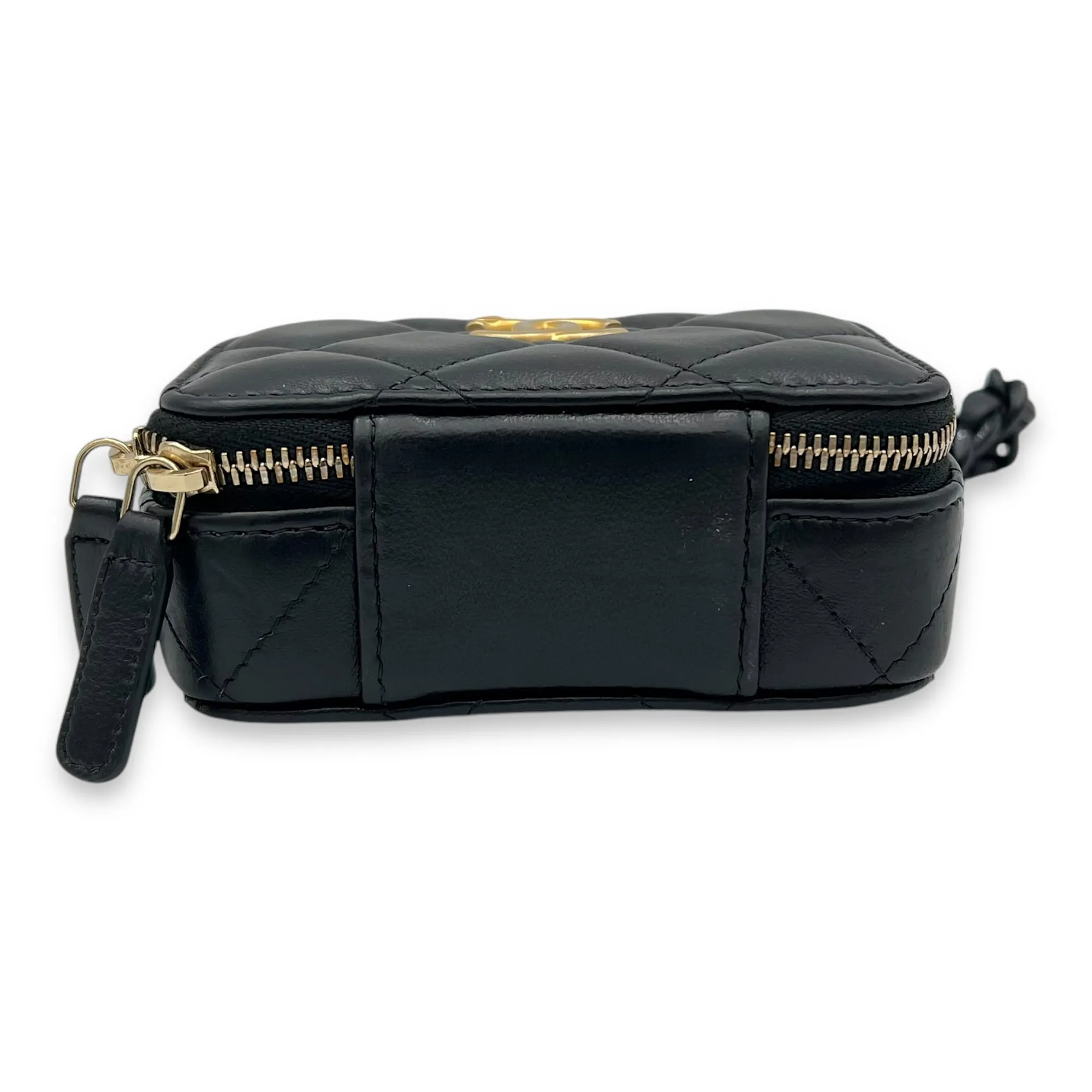 CC Crossbody Bag Black in Lambskin, Gold hardware