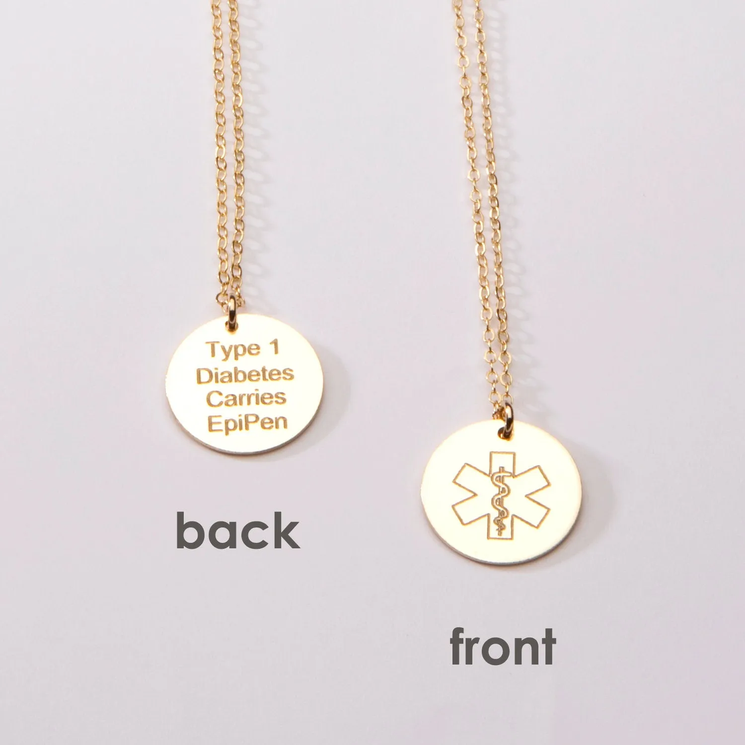 Chic and Simple Medical Alert ID Necklace - G340N_0.625. Starts at