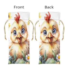 Chicken awd301 Linen Wine Bottle Bag