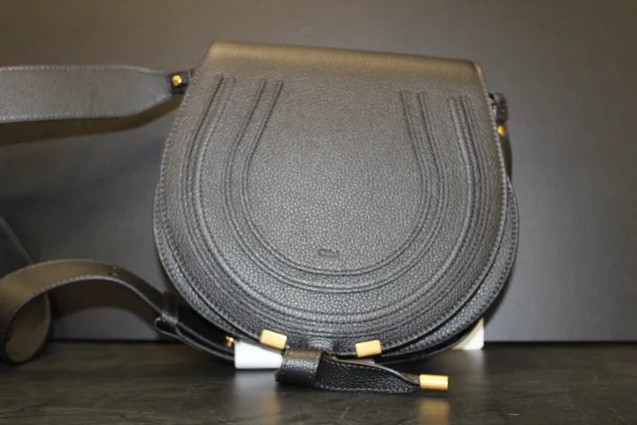 CHLOE MARCIE SADDLE BAG BLACK