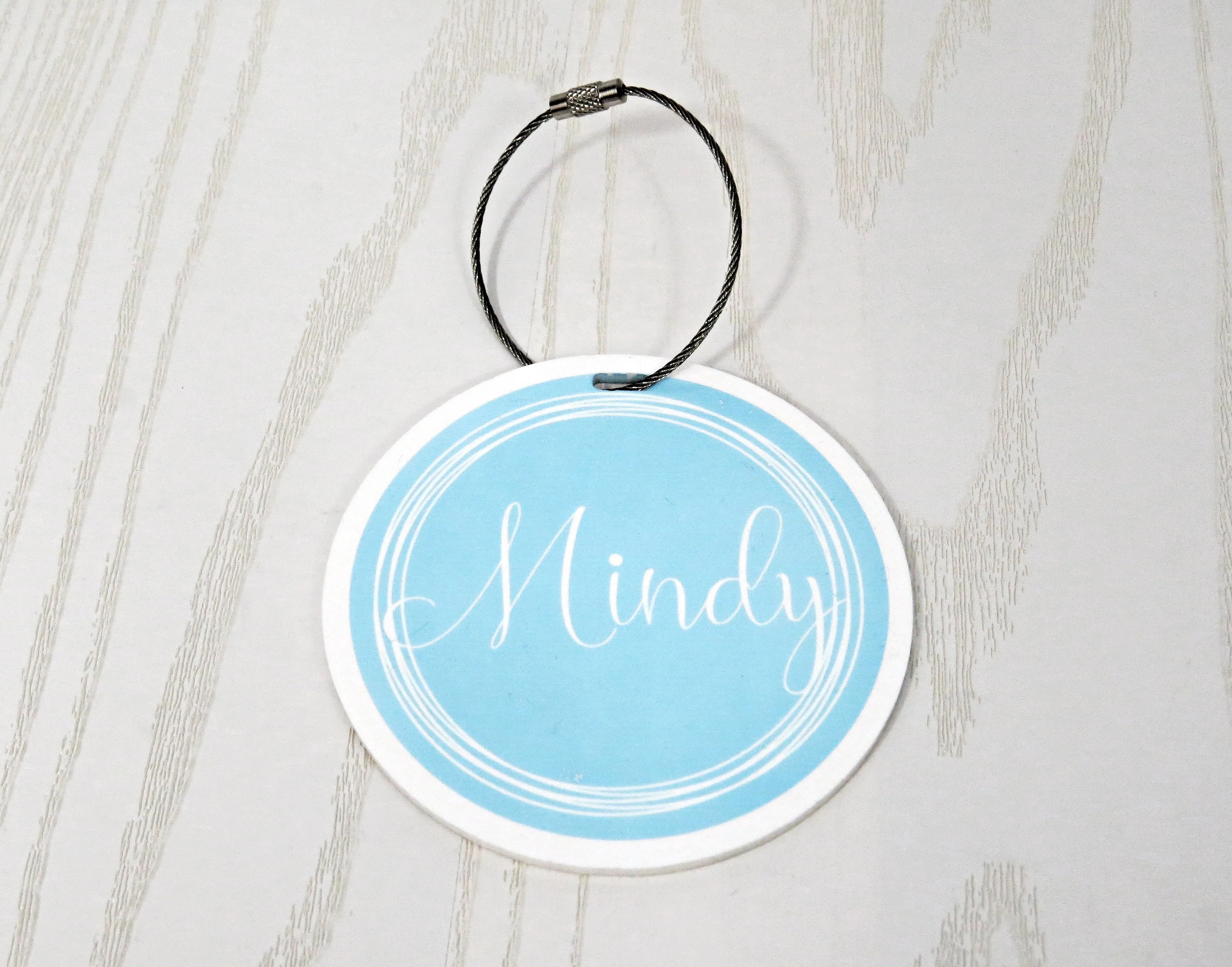 Circle Diaper Bag Tag Personalized with Name - Young Mother Bag Name Tag - Beach Bag Tag