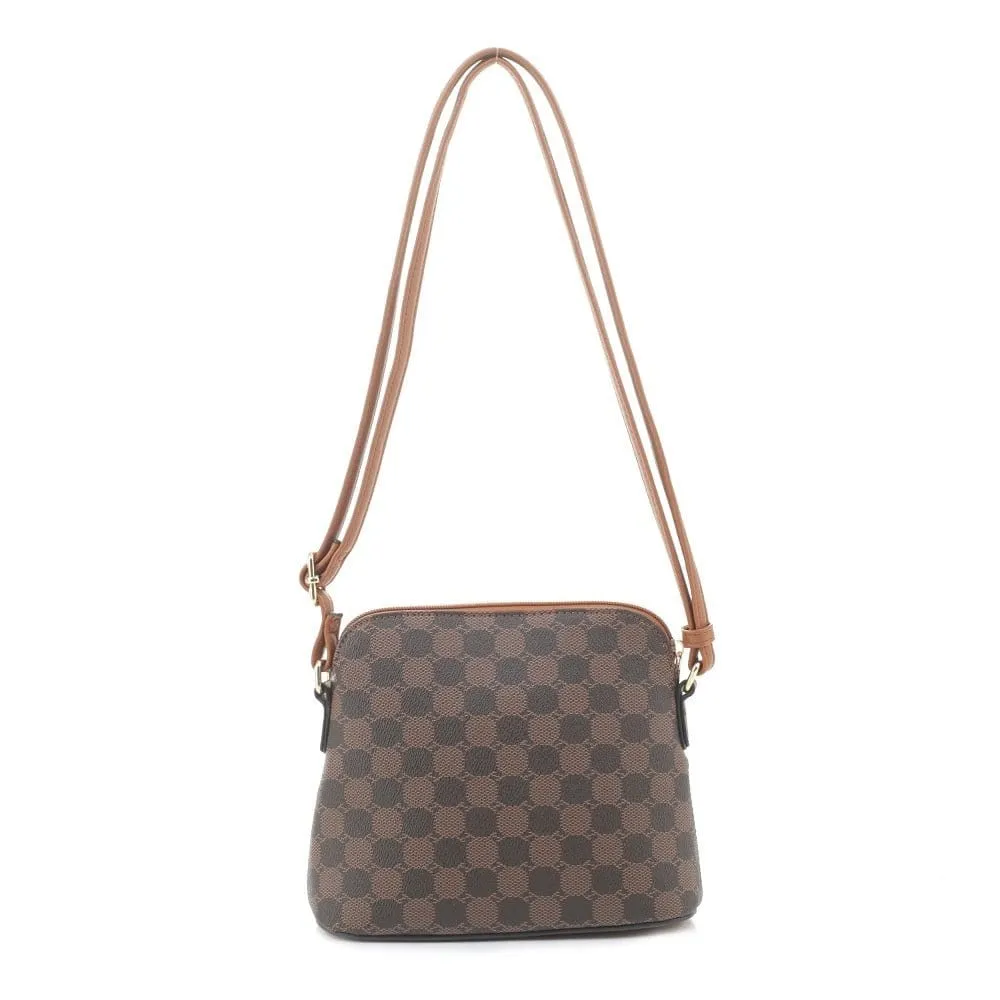 CL6201 Checker Fashion Crossbody Bag with Tassel