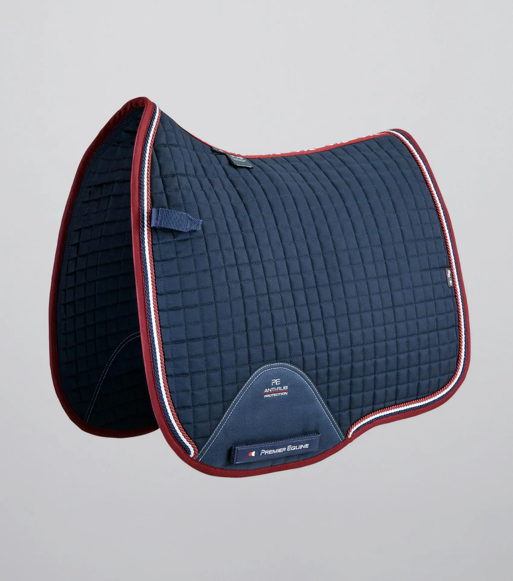 Close Contact European Cotton Saddle Pad - Dressage Square Navy