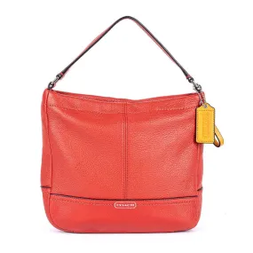 Coach Pebble Shoulder Bags Leather Red Colour For Women