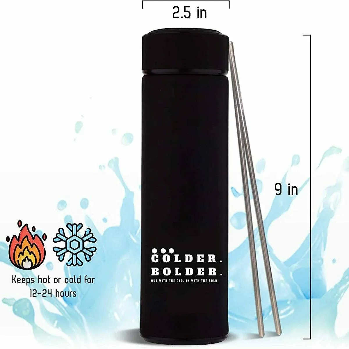 Colder Bolder Stainless Steel Double Wall Vacuum Insulated Reusable Water Bottle