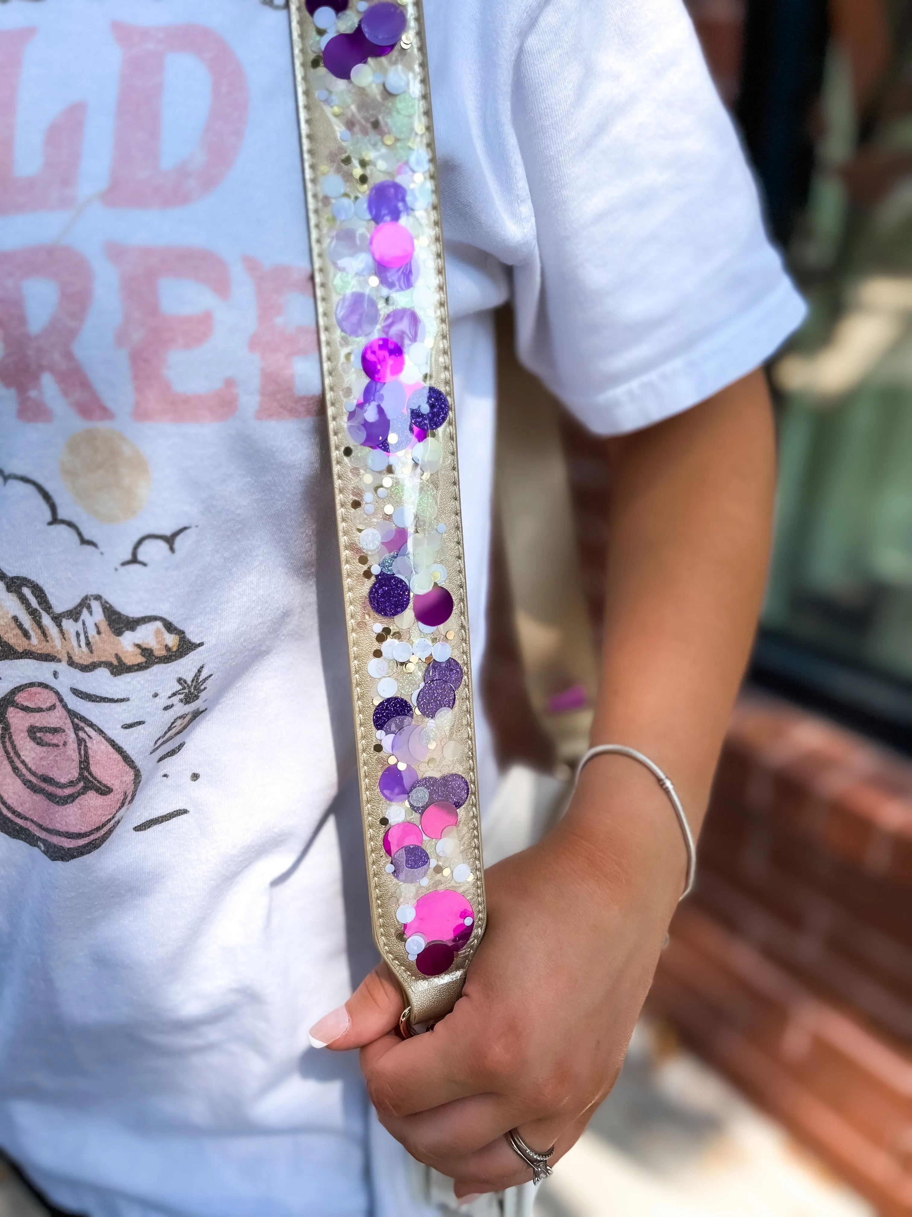 Confetti Purse Strap - Purple Crush