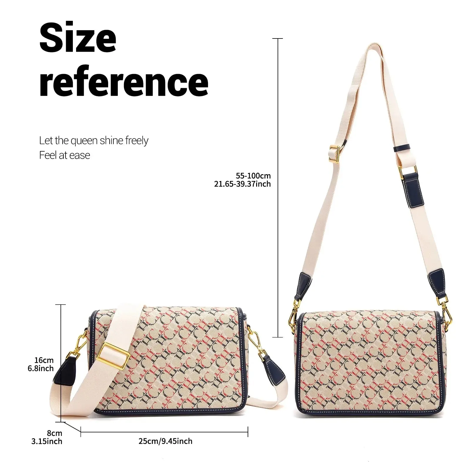 cross body bag Women's Saddle Bag 2024 New Brand Letter Printed Flap Cross Shoulder Bag Retro Wide Shoulder Strap Single Shoulder Bag